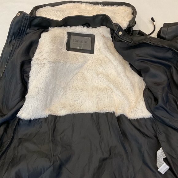 NWT Cavalini Faux Leather with Hood Jacket Black Size PM - Picture 8 of 15